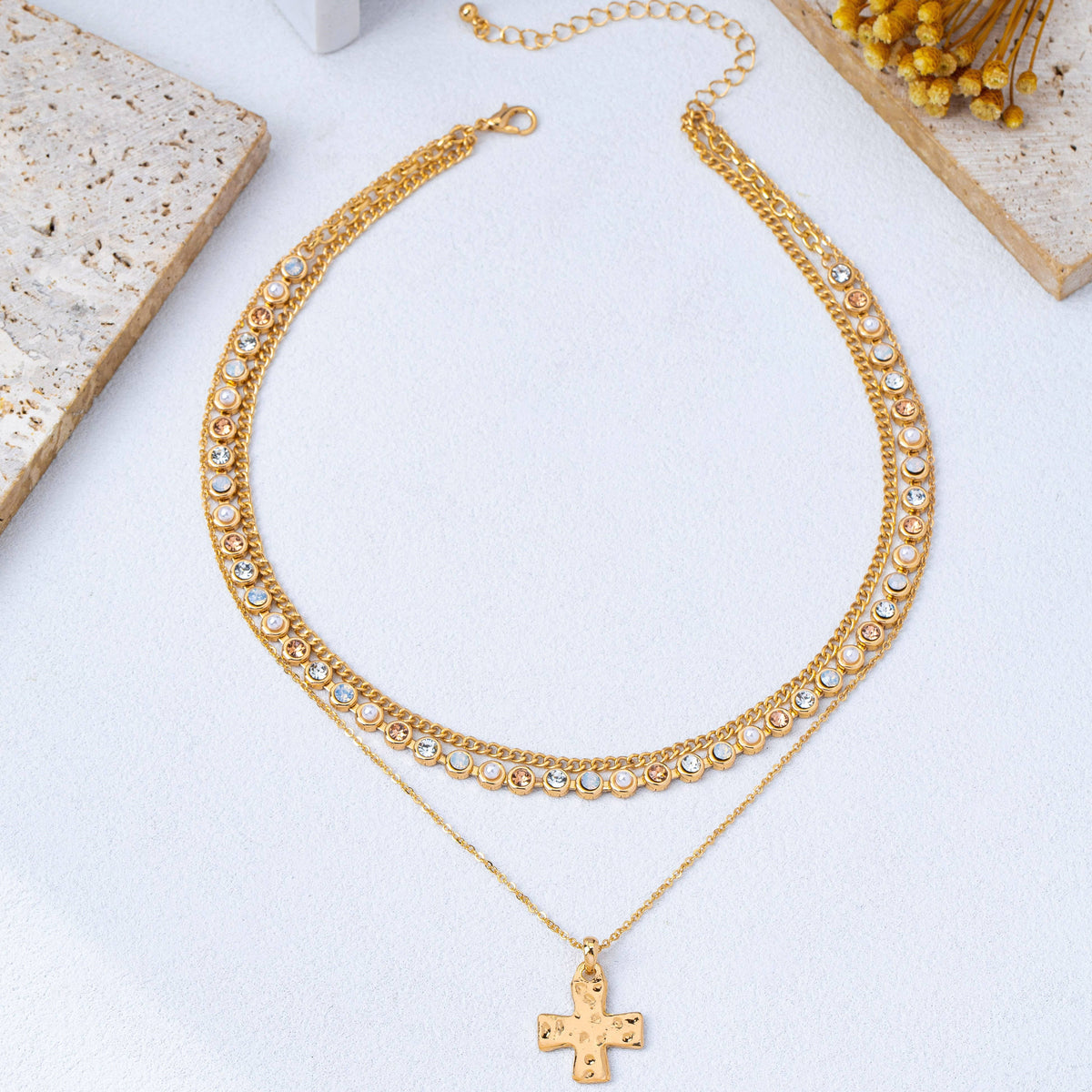Multi-Layered Cross Necklace
