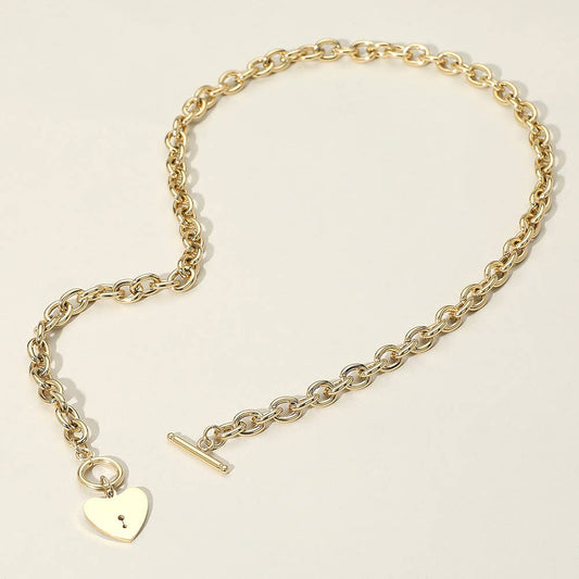 Lock Toggle Necklace: Gold