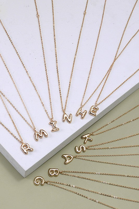 Personalized Bubble Balloon Initial Necklace