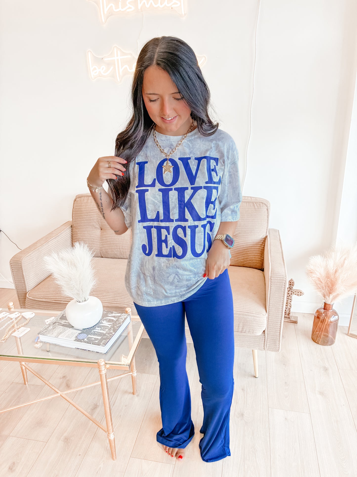 Love Like Jesus Camo Oversized Tee