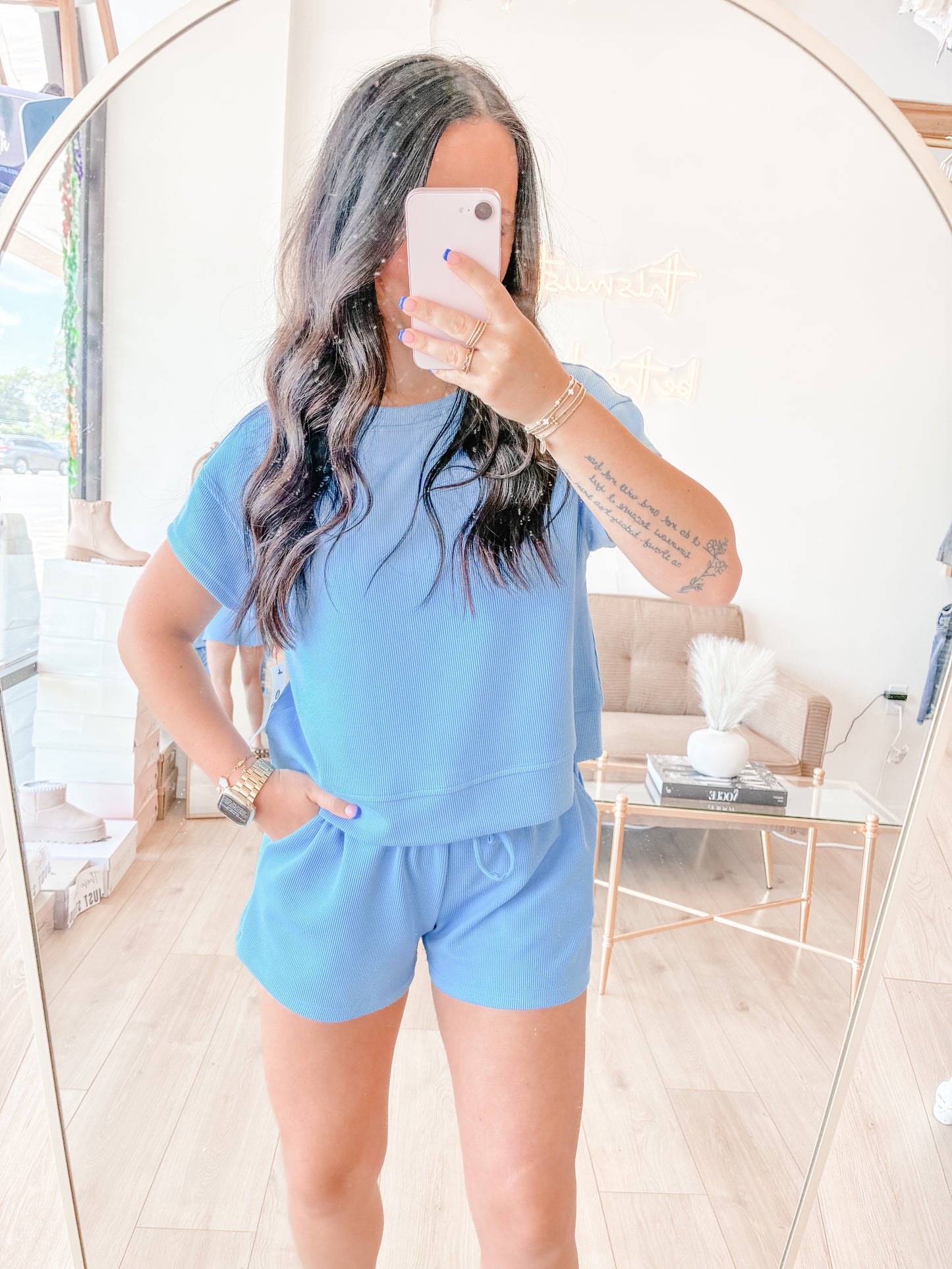Blue Washington Ribbed Set