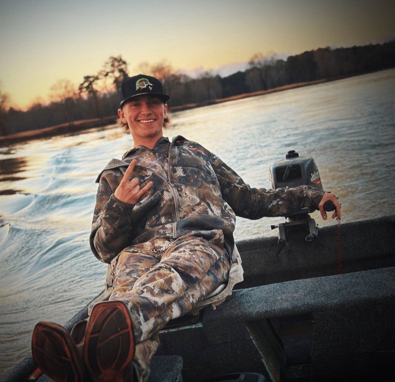 Wood Duck Head — Black Rope Hat