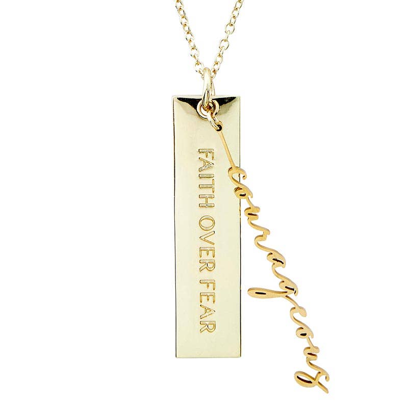 Name Plate Necklace - Courageous