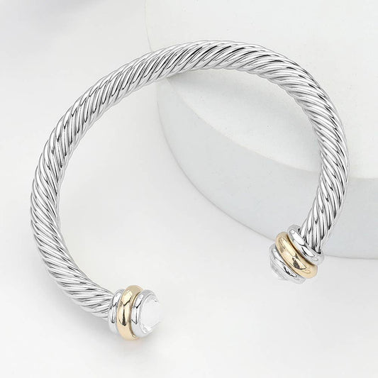 Twisted Rope Bracelet - Silver