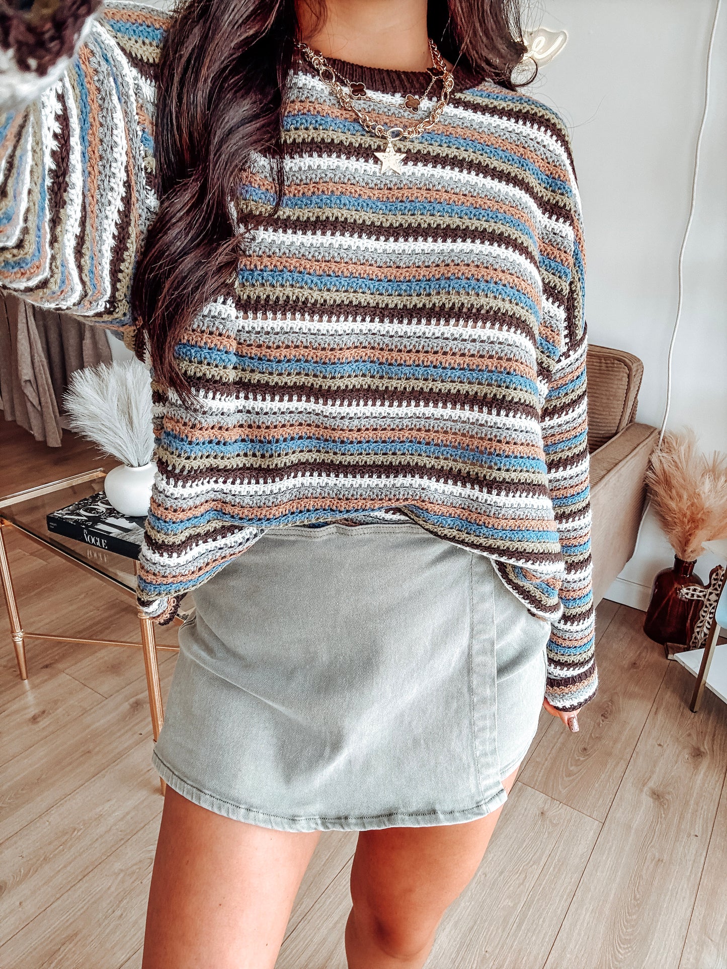 Win Me Over Stripe Sweater