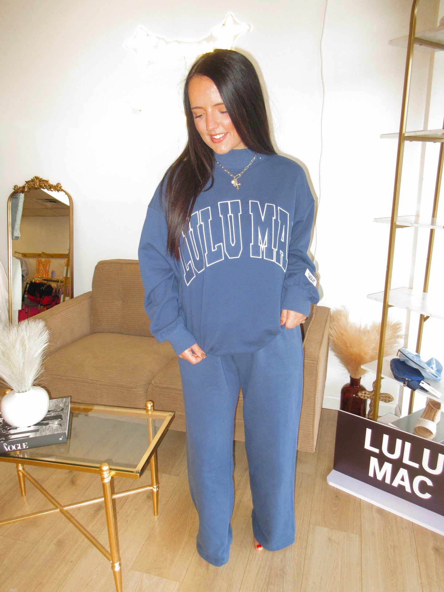 Navy Terry Cloth LULUMAC Mockneck