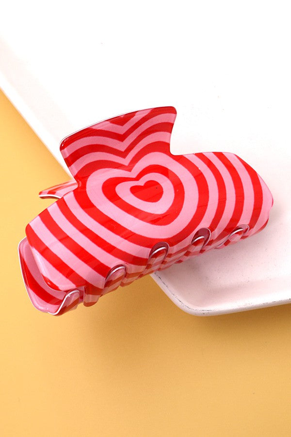 Valentine's Day Gift Swirl Heart Hair Claw Clips