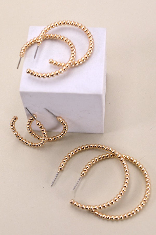 Ball Hoop Trio In 3 Size Earrings