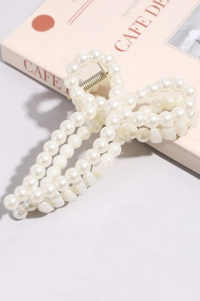 Pearl Bow Claw Clip