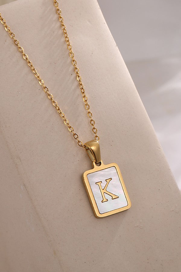 18k Stainless Steel Tarnish Free Initial Necklace