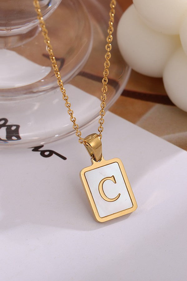 18k Stainless Steel Tarnish Free Initial Necklace