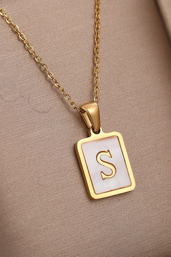 18k Stainless Steel Tarnish Free Initial Necklace