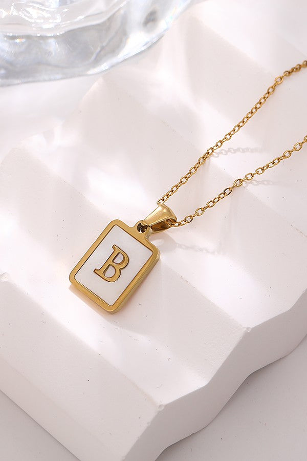 18k Stainless Steel Tarnish Free Initial Necklace