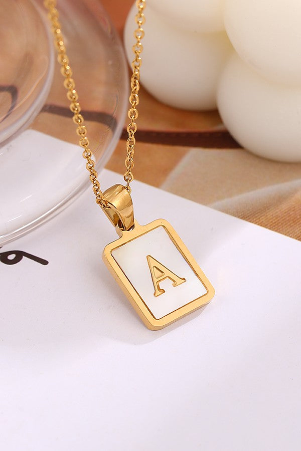 18k Stainless Steel Tarnish Free Initial Necklace