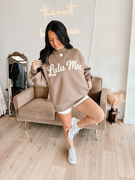 Brown Script LULUMAC Sweatshirt