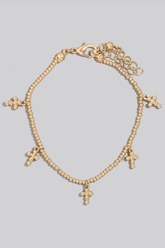 Mini Cross Charms Beaded Bracelet