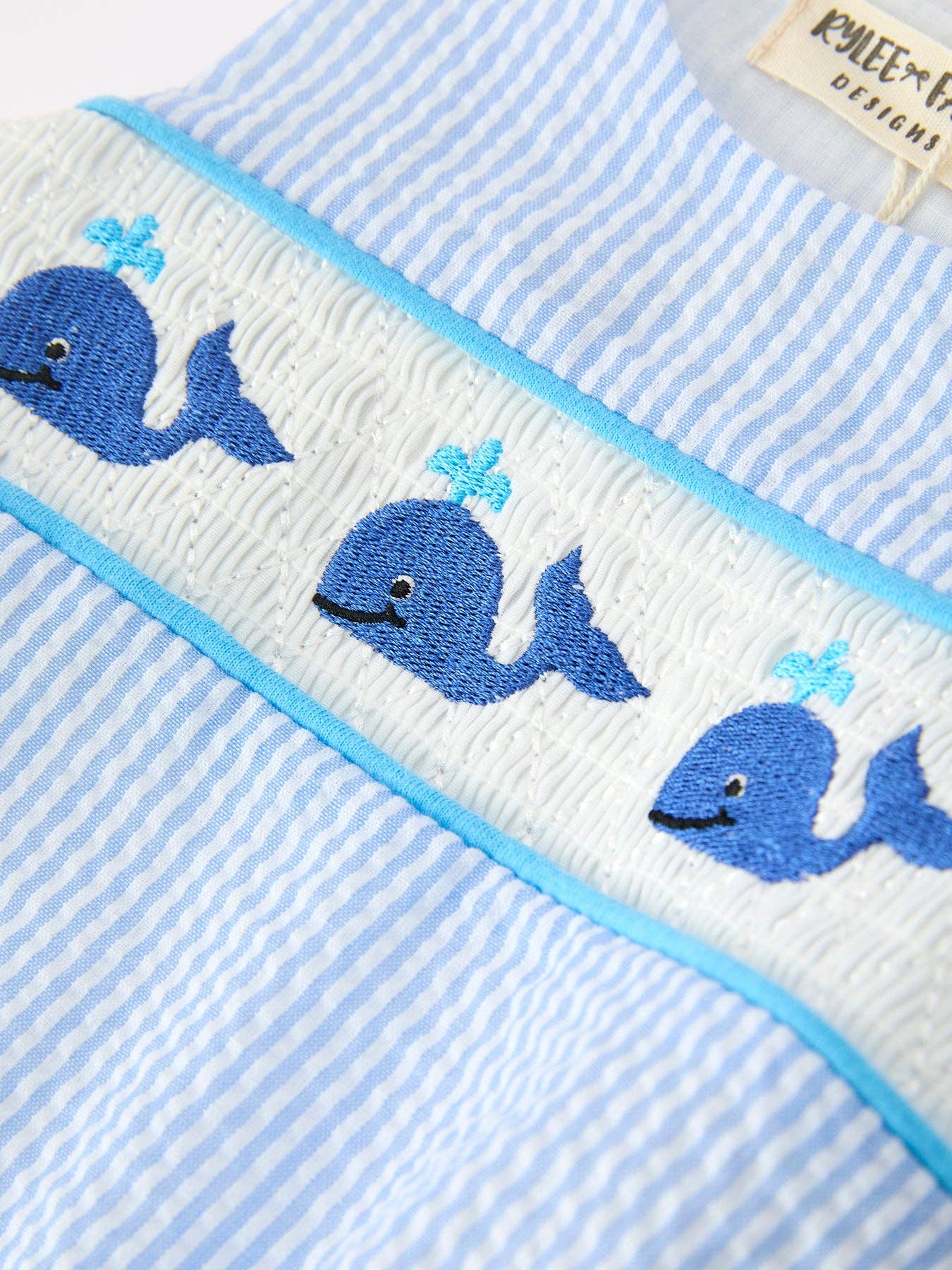 Summer Whale Baby Boys Stripe Romper