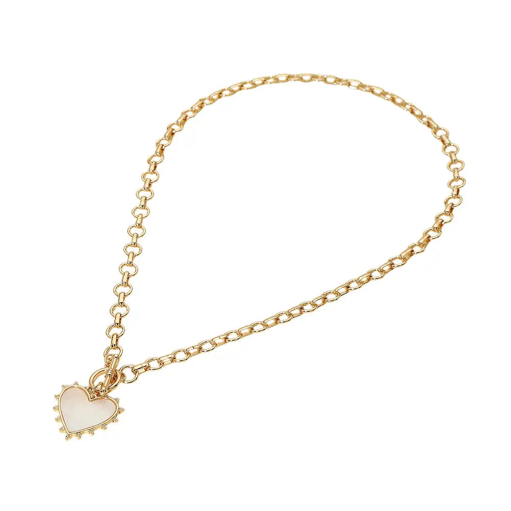 Gold Heart Toggle Necklace