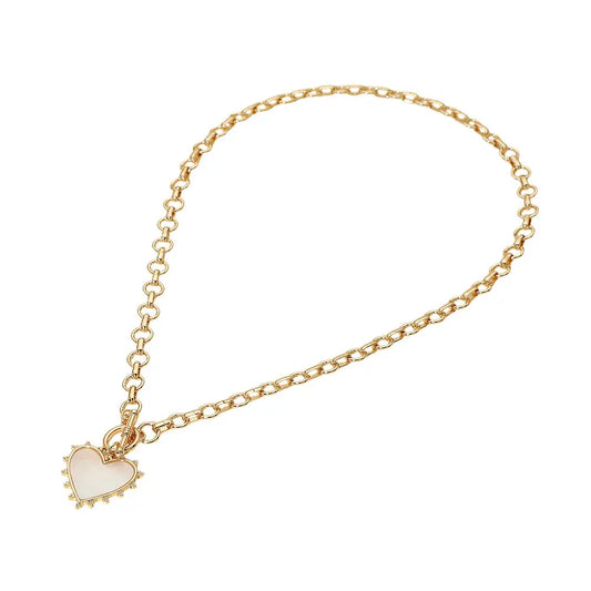 Gold Heart Toggle Necklace