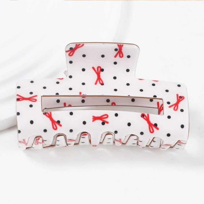 Jumbo Bow Heart Rectangle Hair Claw Clips