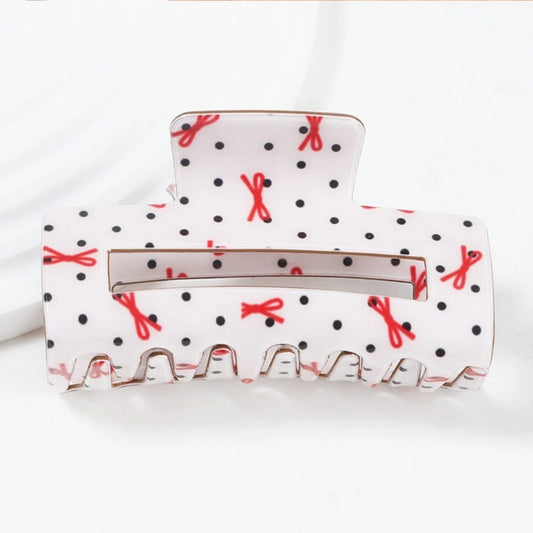 Jumbo Bow Heart Rectangle Hair Claw Clips