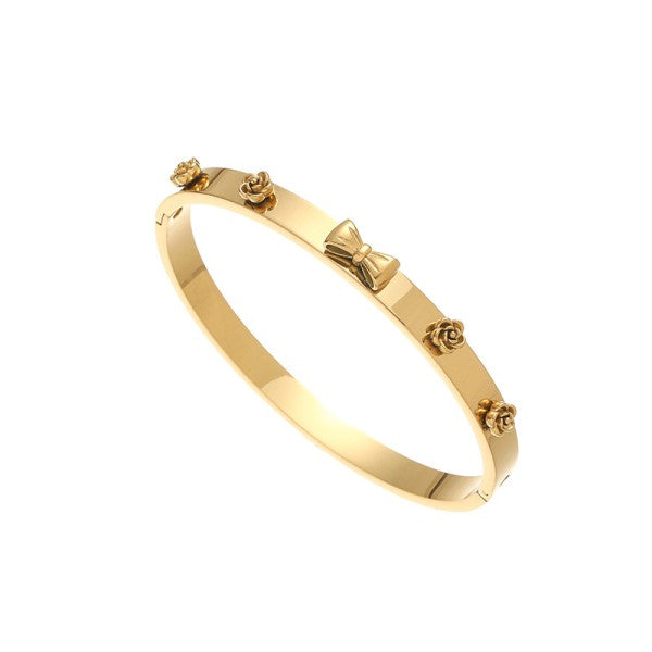 18k Bow Stainless Steel Bangle
