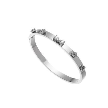 18k Bow Stainless Steel Bangle