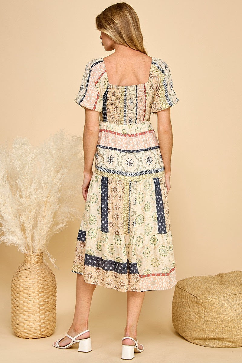 Smocking Midi Dress