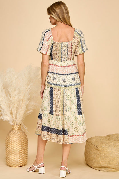 Smocking Midi Dress