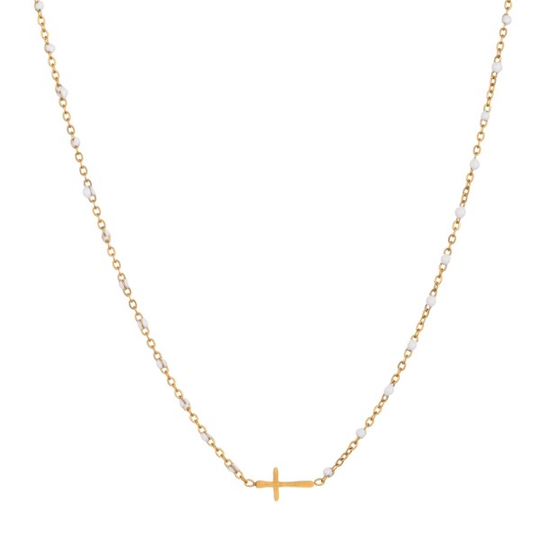 18k Stainless Steel Tarnish Free Cross Necklace