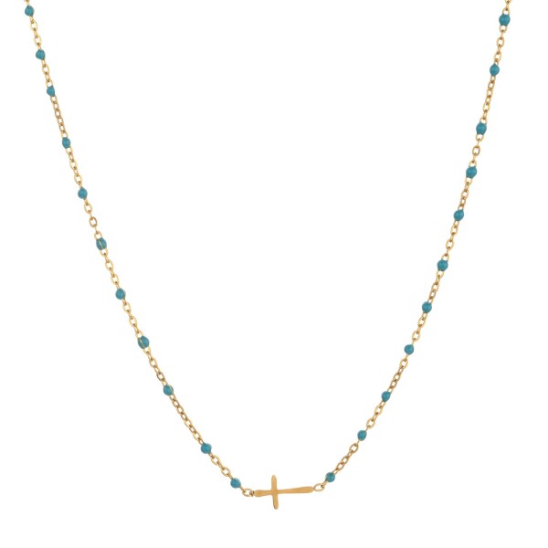 18k Stainless Steel Tarnish Free Cross Necklace