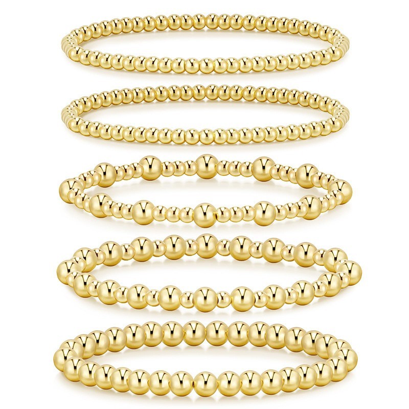 Multi Layer Gold Ball Chain Beaded Bracelet