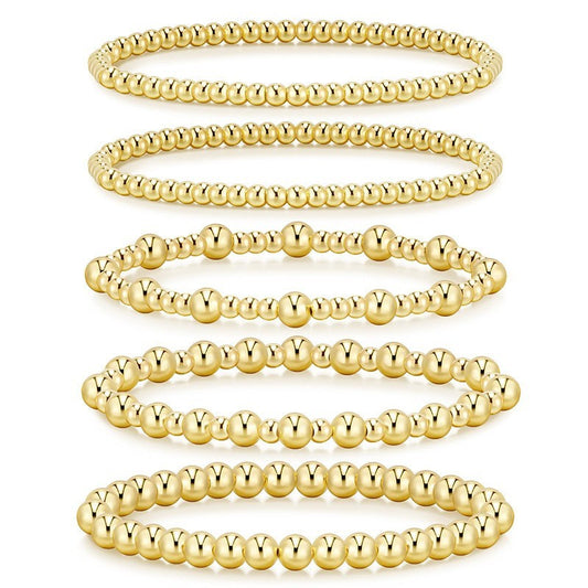 Multi Layer Gold Ball Chain Beaded Bracelet