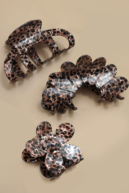 Jumbo Animal Leopard Print Hair Claw Clips