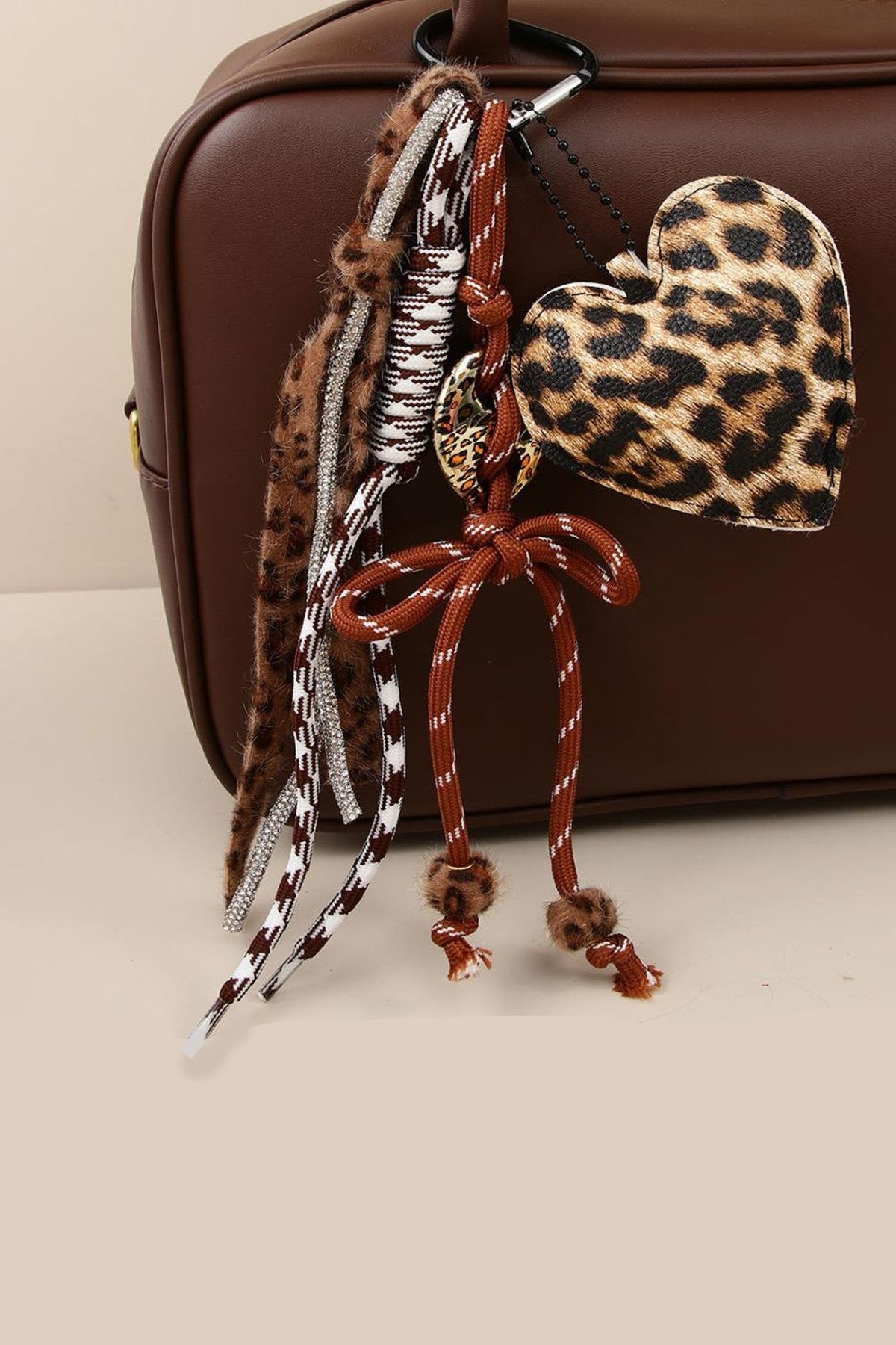 Bag Charm Key Chain - Animal Heart Rope