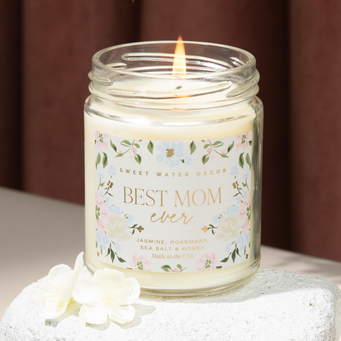 Floral Best Mom Ever 9 oz Soy Candle