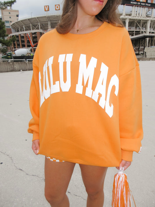 Orange & White LULU MAC Sweatshirt