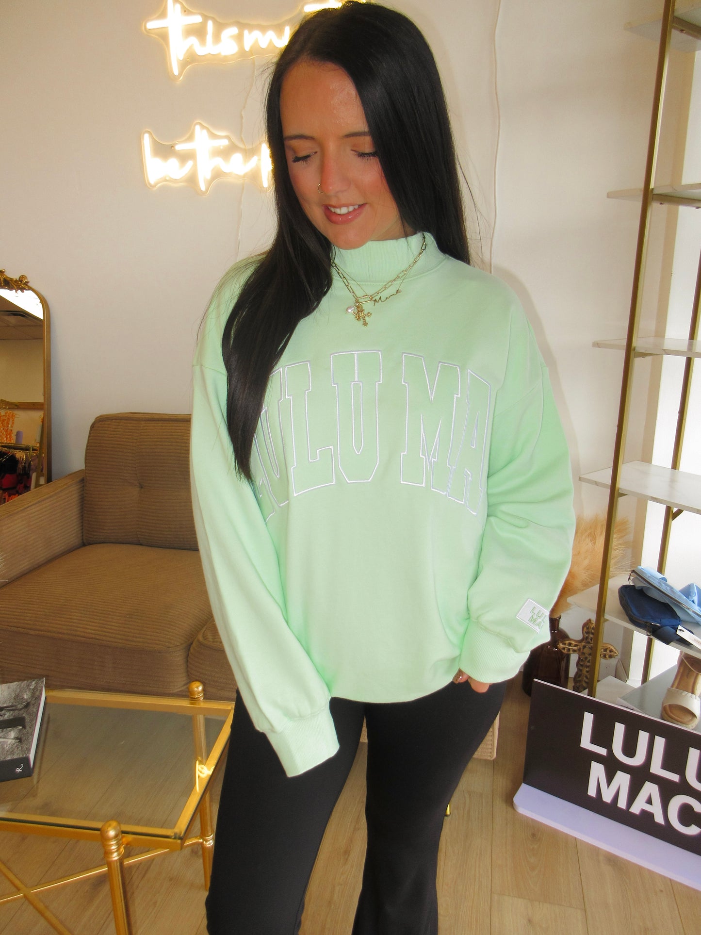 Mint Terry Cloth LULUMAC Mockneck