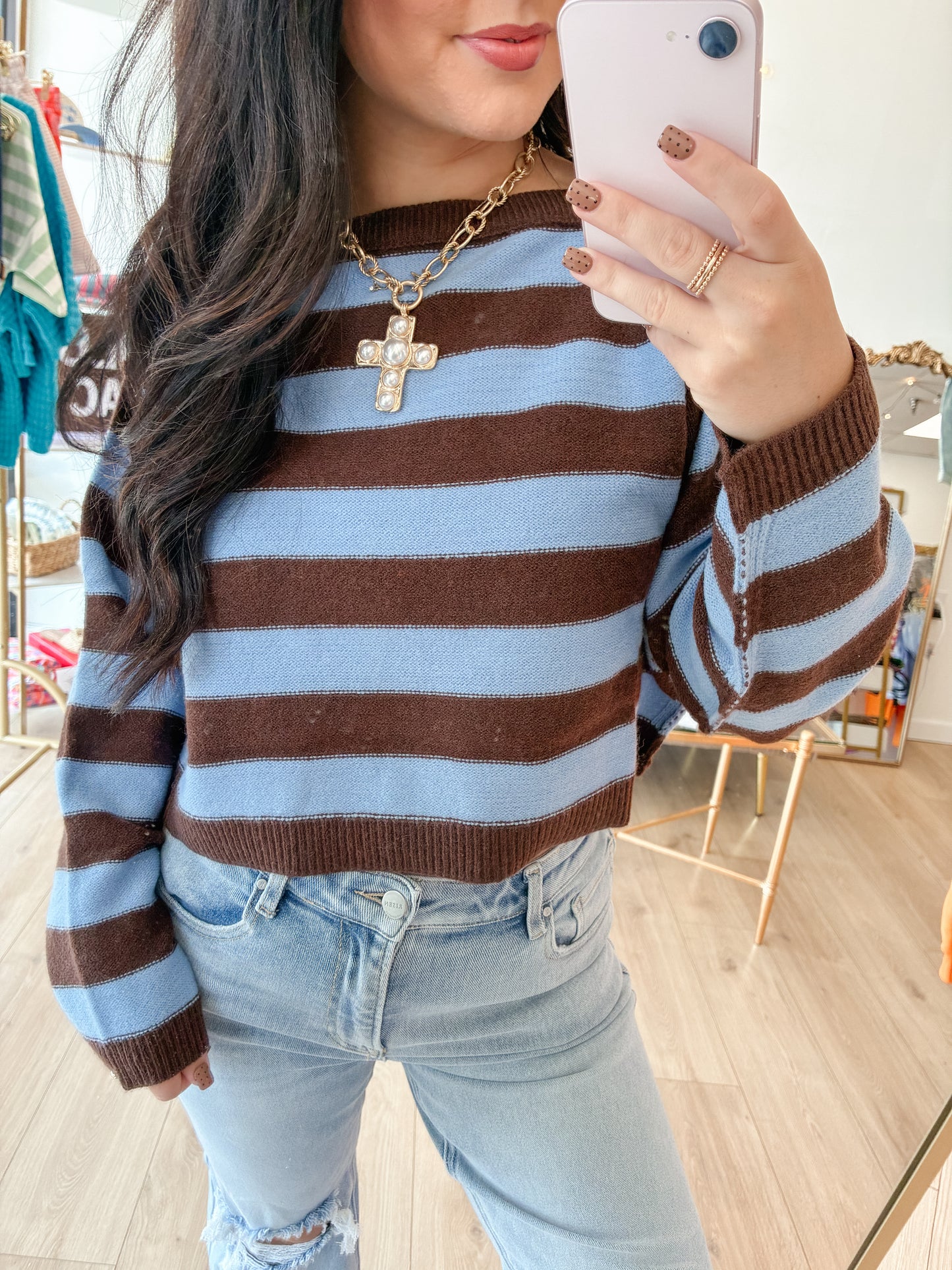 August Air Boat Neck Crop Sweater
