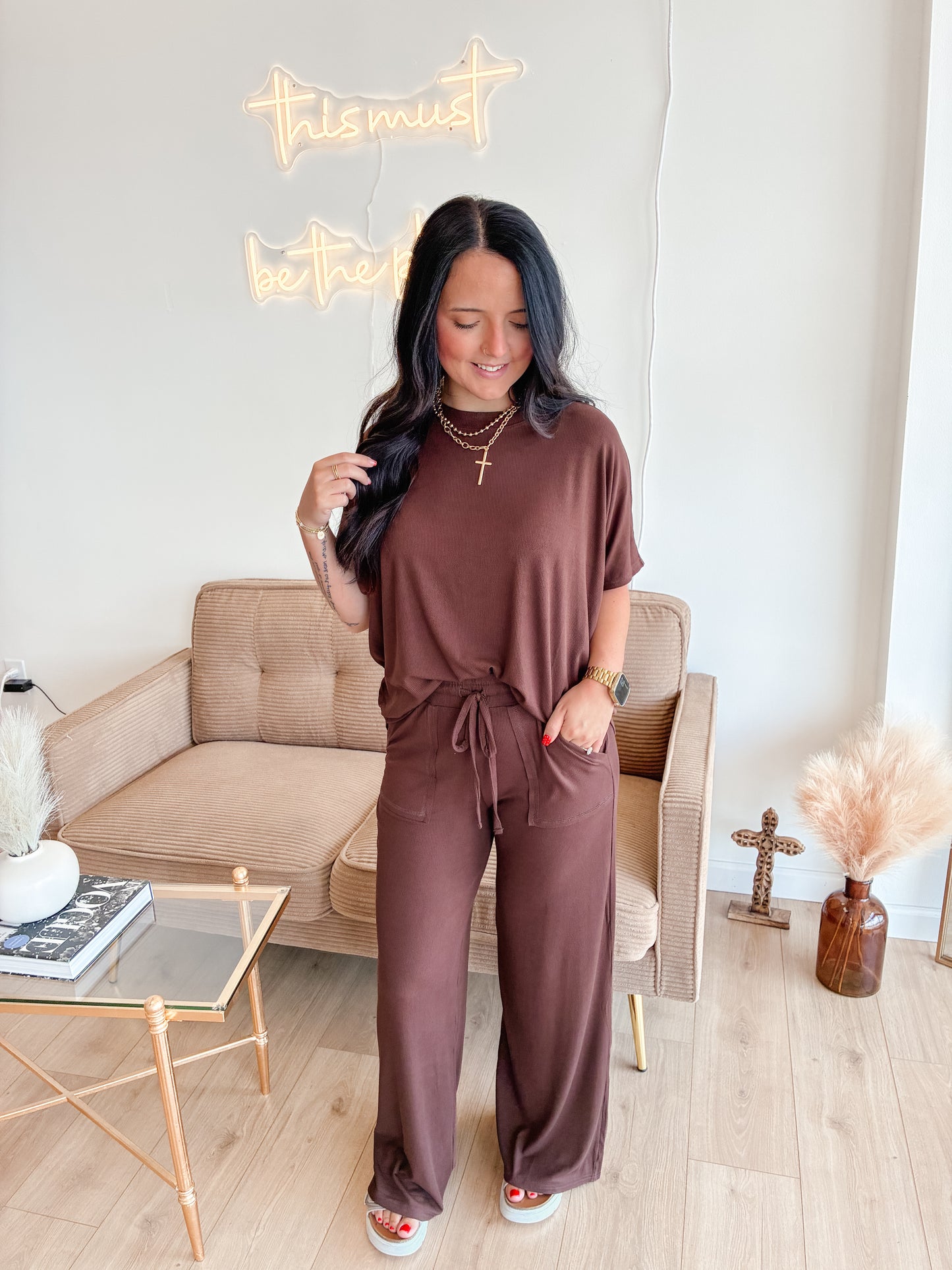 Lounge Around Rayon Set (CHOCOLATE)