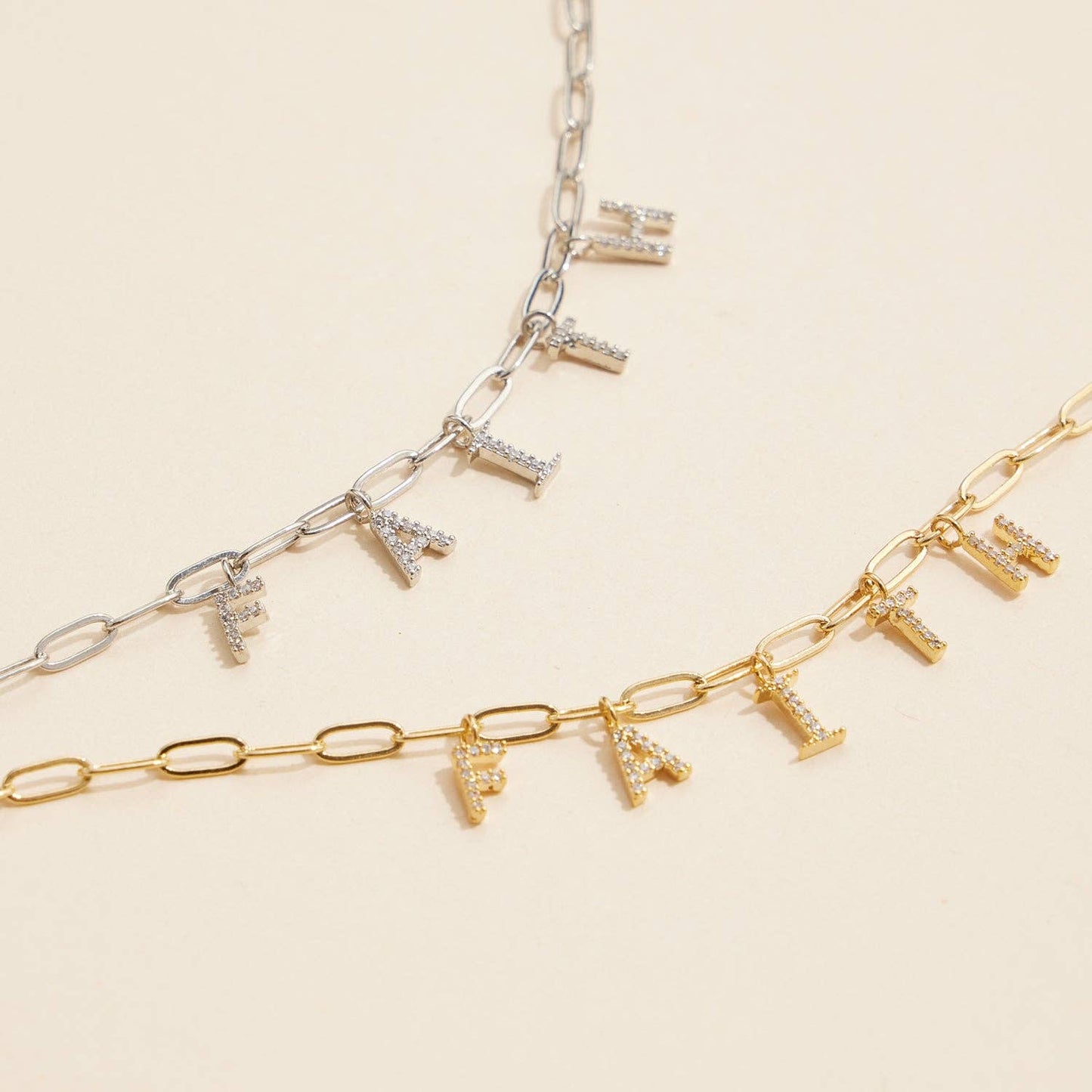 Sparkling "Faith" Gold Necklace