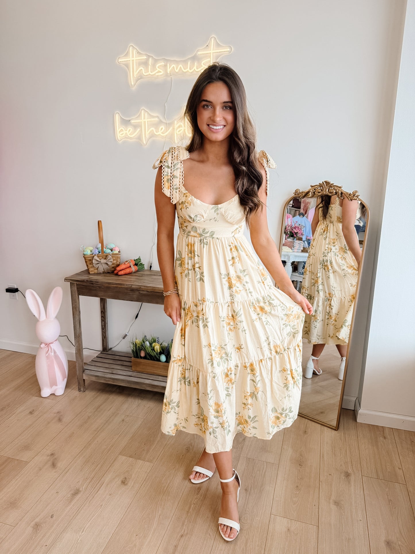 Emily Yellow Midi Dress