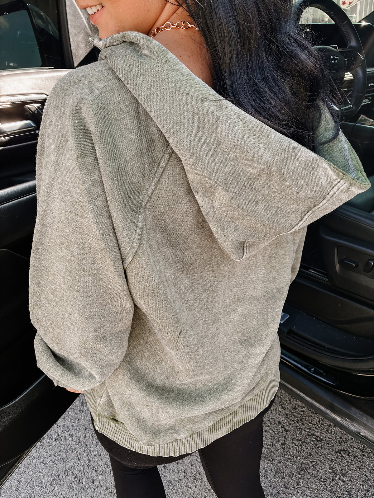 Grab N Go Quarter Zip Hoodie - Olive