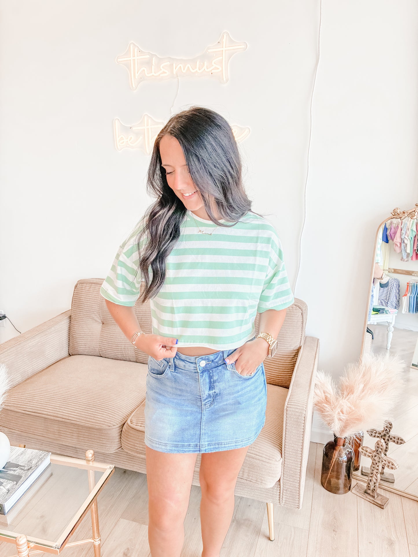 Seaside Striped Crop Top
