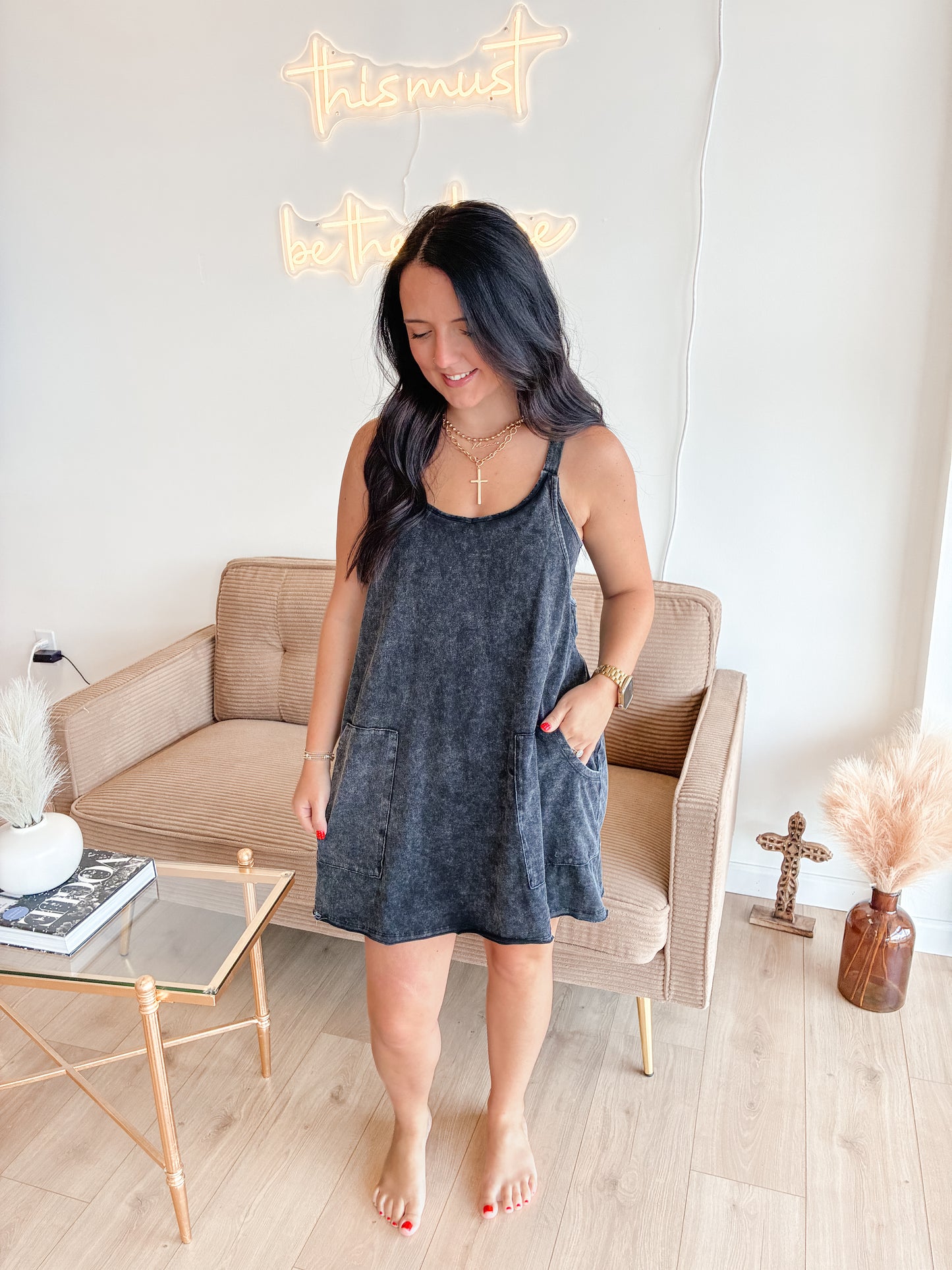 Black Easy Breezy Romper Dress