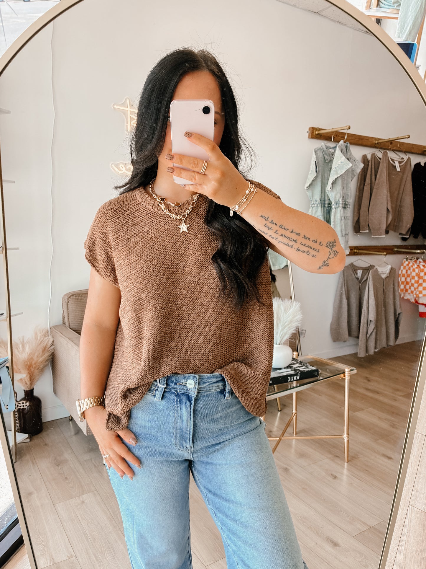 Falling For You Sweater Vest - Camel