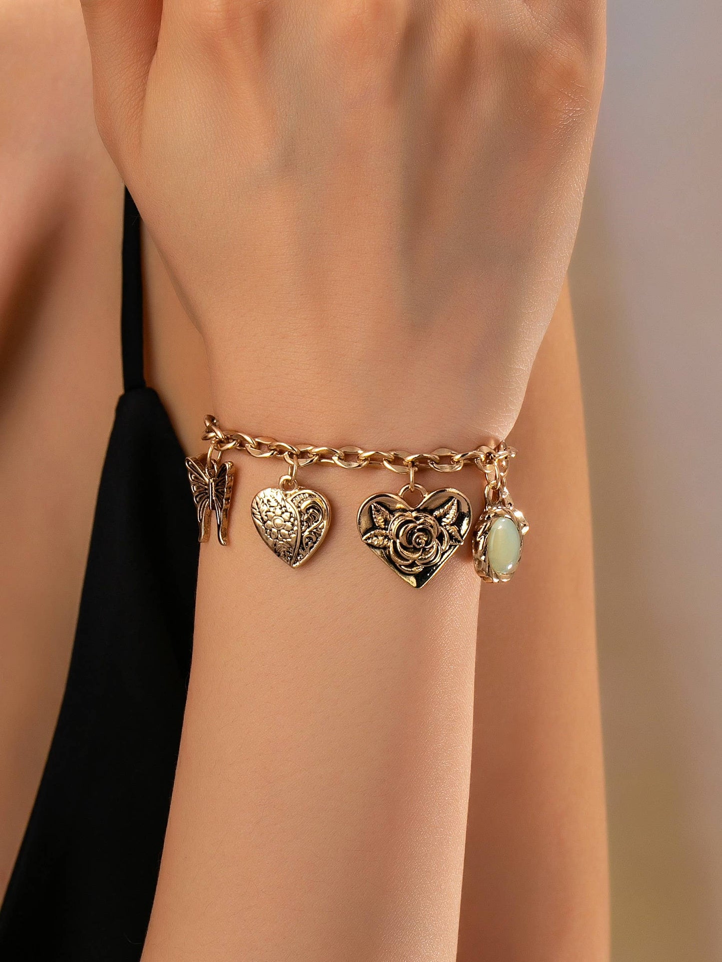 Gold Flower Charm Bracelet