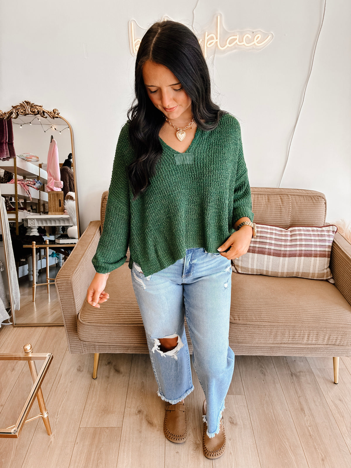 Serenity Sweater - Dk Green