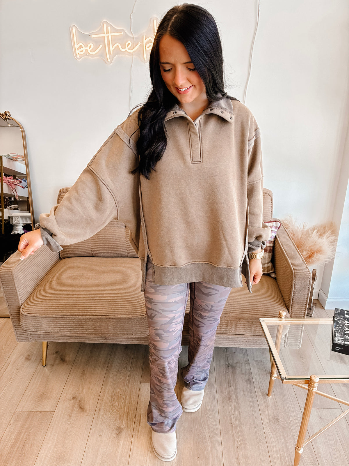 Smoked Oak Sculpt Flare Leggings