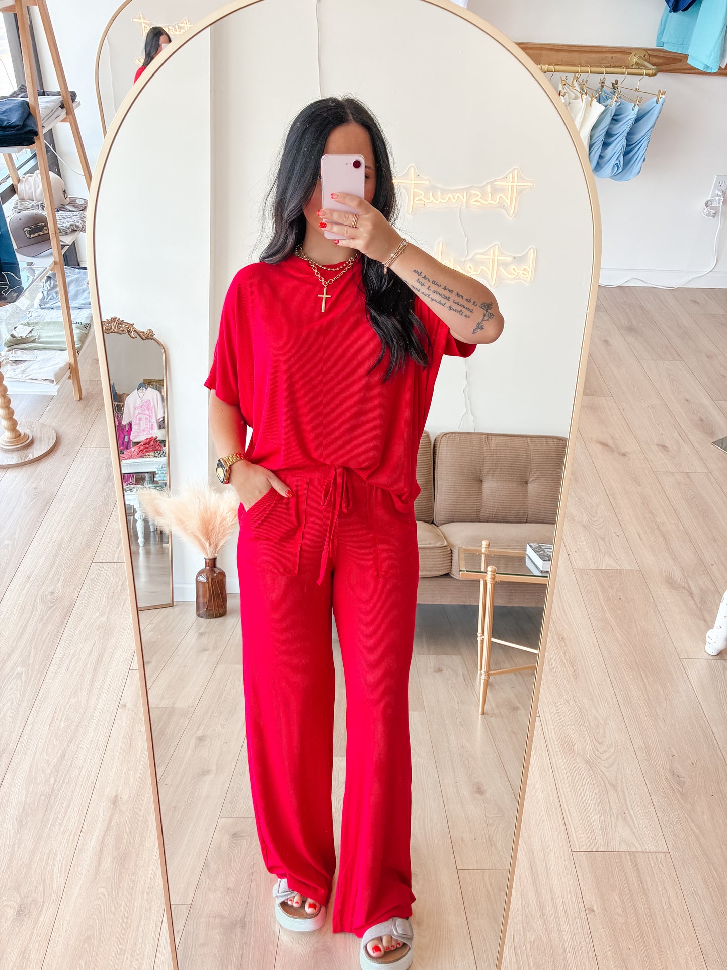 Lounge Around Rayon Set (RUBY)